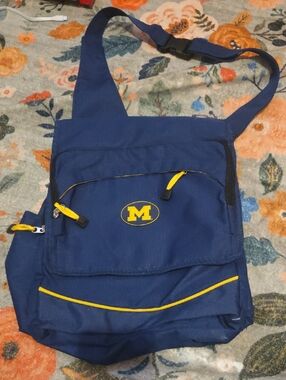 Never Used. Blue Crossbody Messenger Bag with Yellow Accents